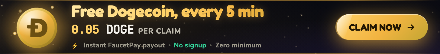 Doge Drip — Free Dogecoin every 5 minutes, claim now